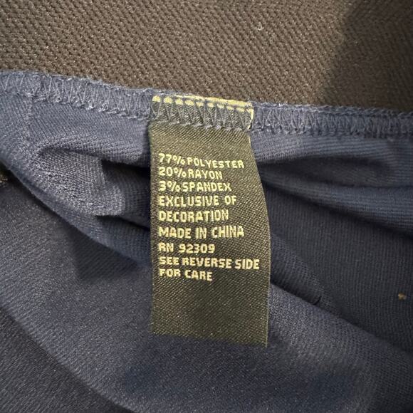 DG2 Navy Pull On Flare Pants Size XL Stretch Trousers - Picture 4 of 5